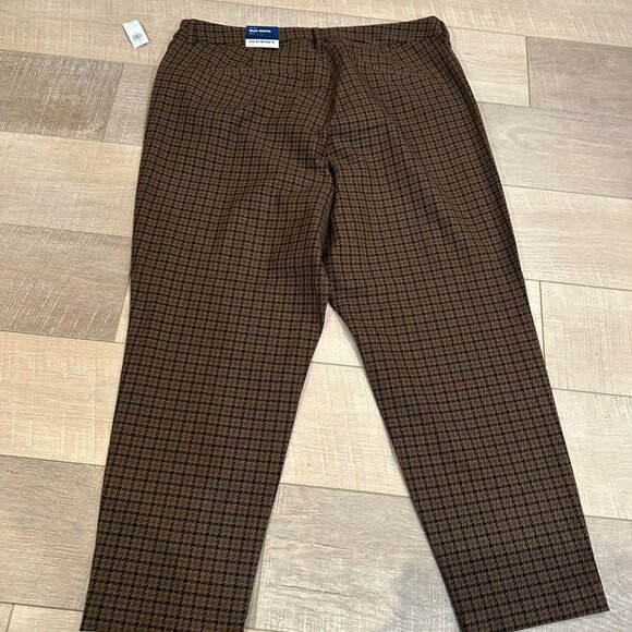 Old Navy High-Rise Pixie Skinny Ankle Pants Brown & Black Houndstooth Size 20 - Picture 9 of 10